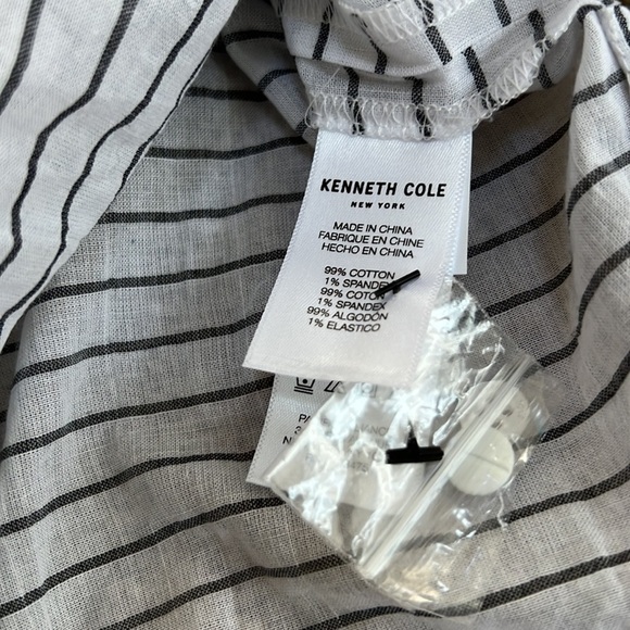 NWT! KENNETH COLE Size XS white striped Aliza wrap tunic top - Picture 8 of 8